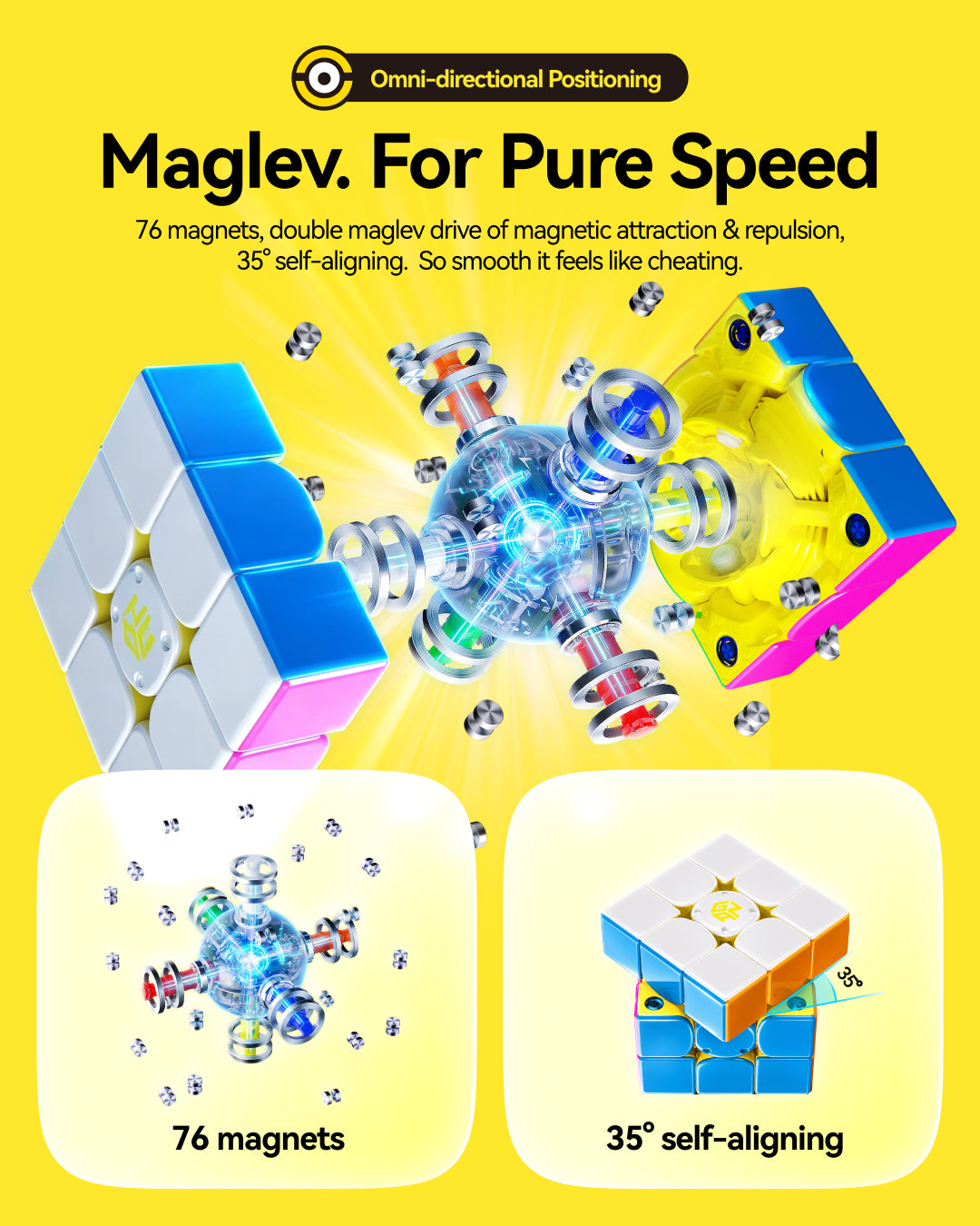 GAN i4 MagLev Frosted 3x3 (Minions Edition, Smart Cube)