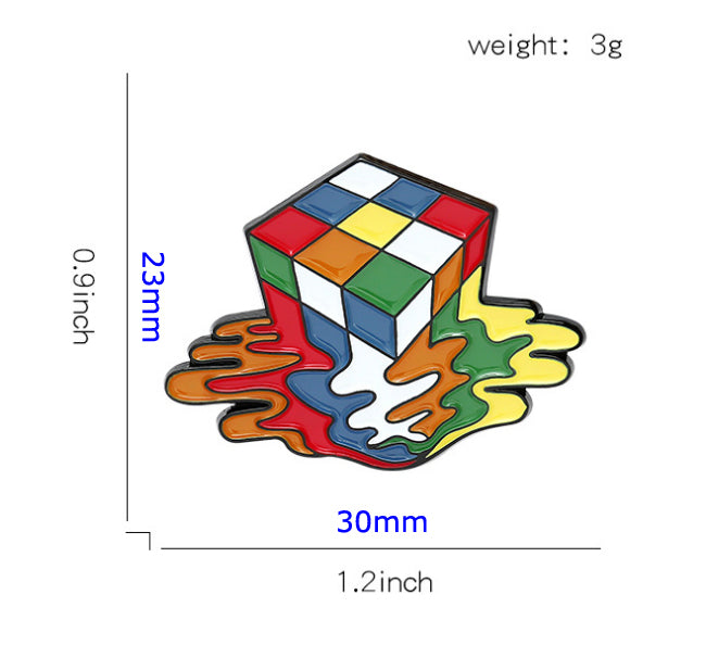Melted Cube Brooch (Pin)