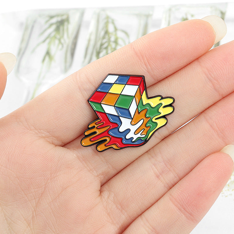 Melted Cube Brooch (Pin)