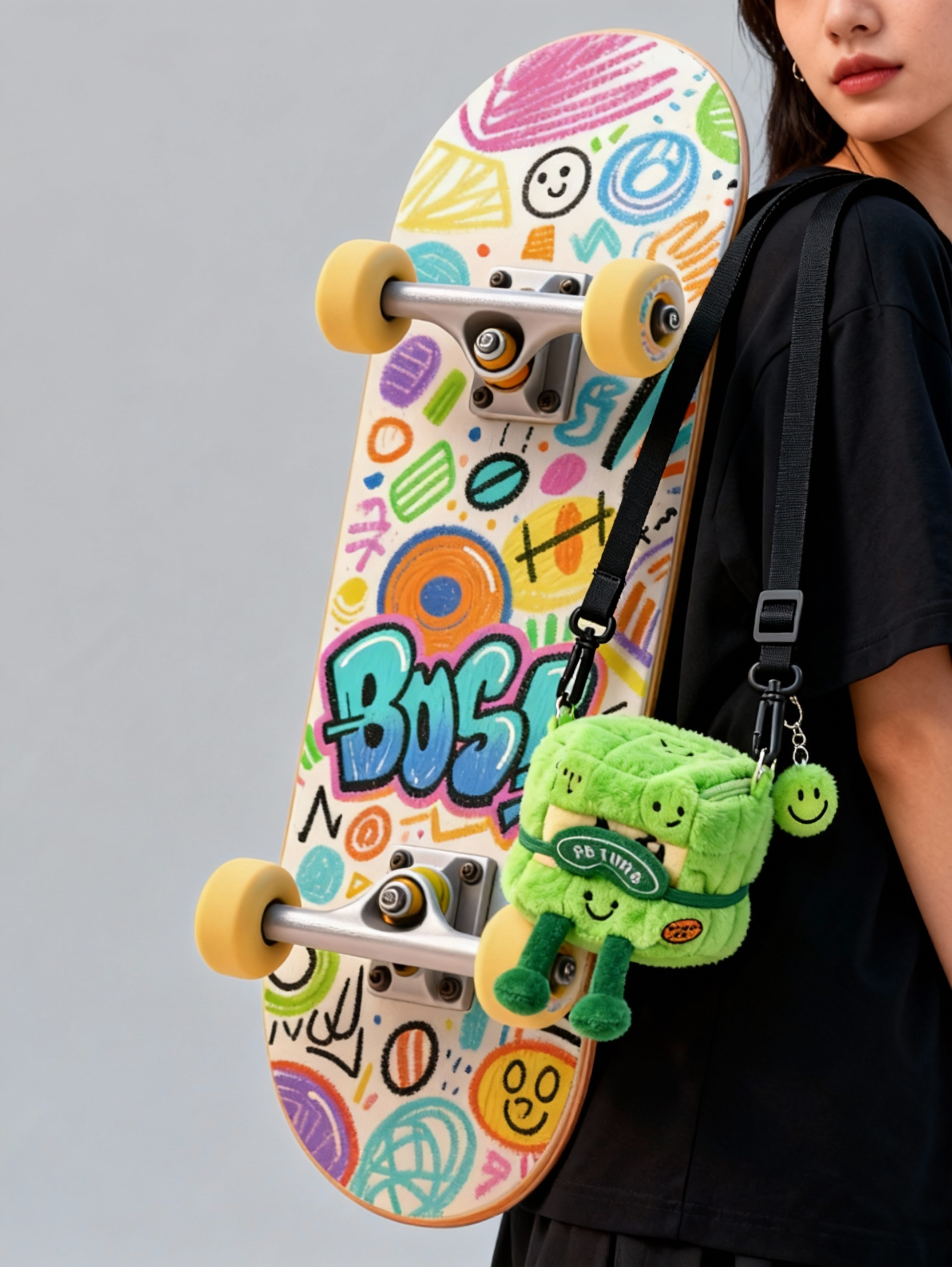 YJ PBTime Plush Crossbody Bag