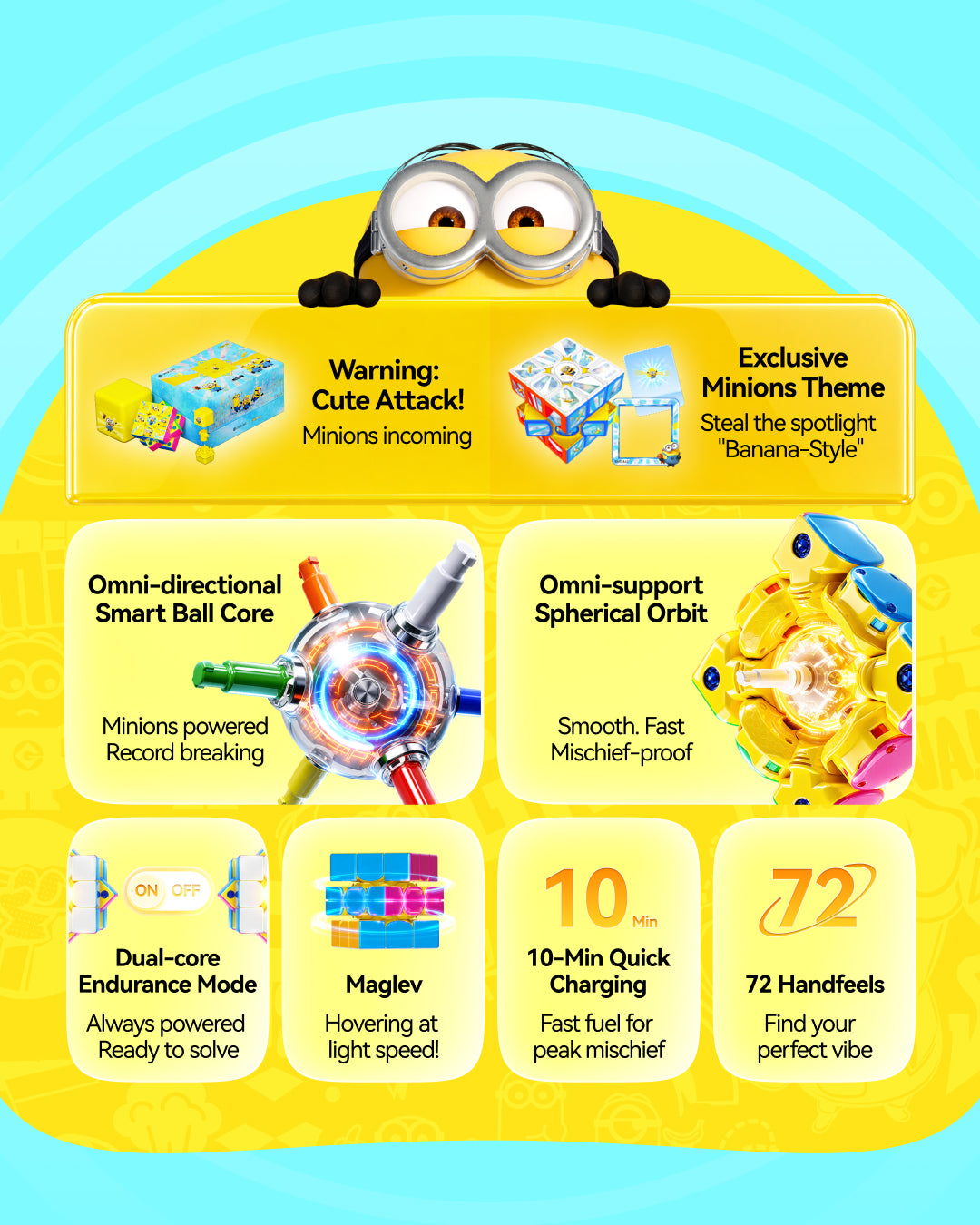 GAN i4 MagLev Frosted 3x3 (Minions Edition, Smart Cube)