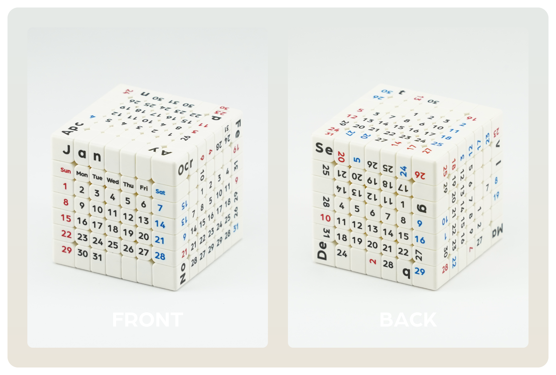 ZCube + Tribox Calendar 7x7 (Magnetic)