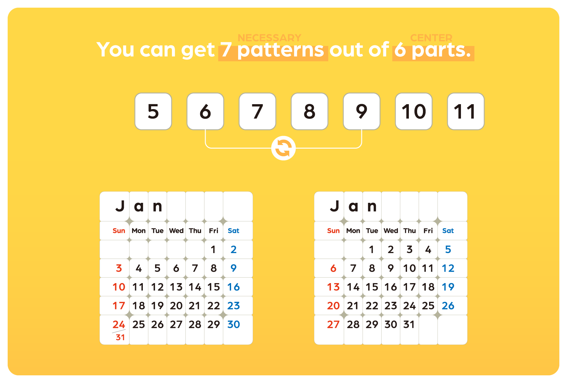 ZCube + Tribox Calendar 7x7 (Magnetic)