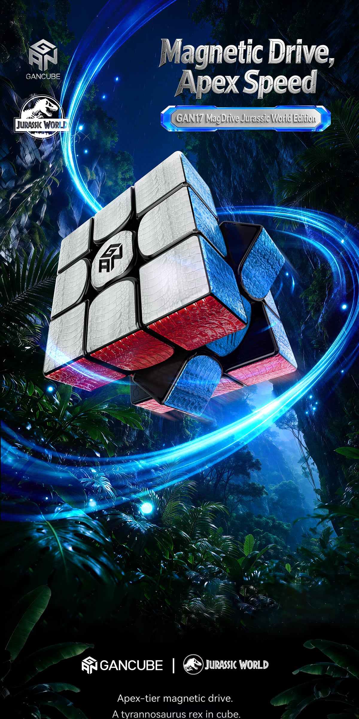 GAN17 MagDrive 3x3 (Jurassic World Edition, Egg Case)