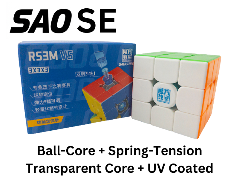 MoYu RS3 M V5 3x3 (Spring-Tension + Ball-Core + Transparent Core + UV SAOCube SE)