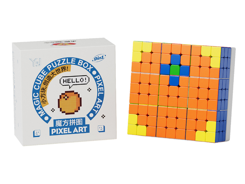 YJ Mosaic 3x3 Cube Set (9 x 5.6cm Cubes) - Stickerless