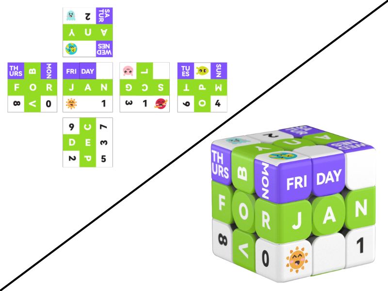 Ziina Calendar Cube 3x3 V3