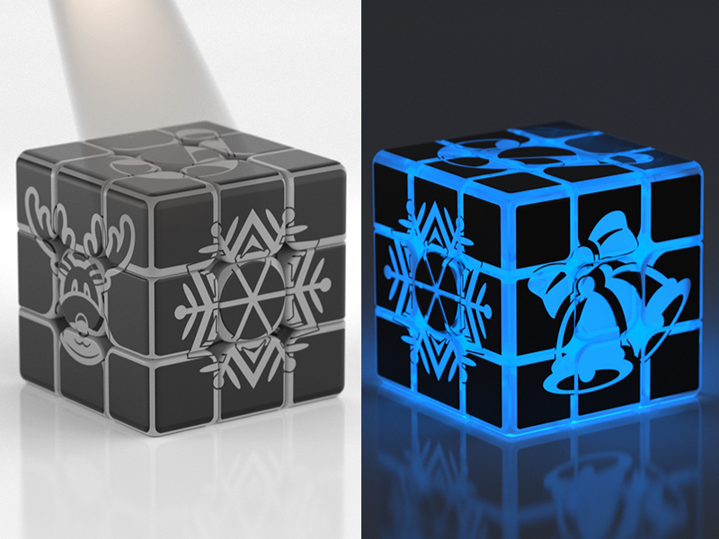 Ziina Christmas Cube 3x3 (Glow in the Dark)