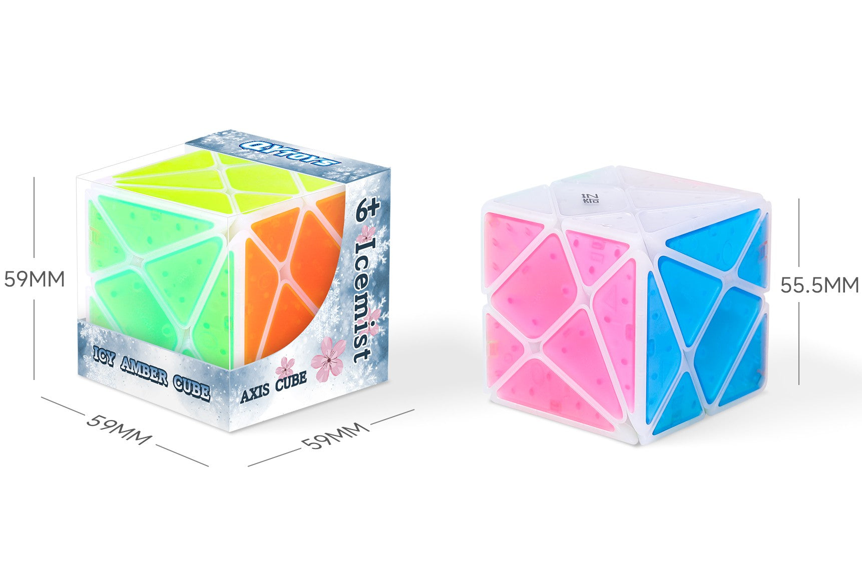 QiYi Axis Cube (Tiled - Icy Amber) - Transparent