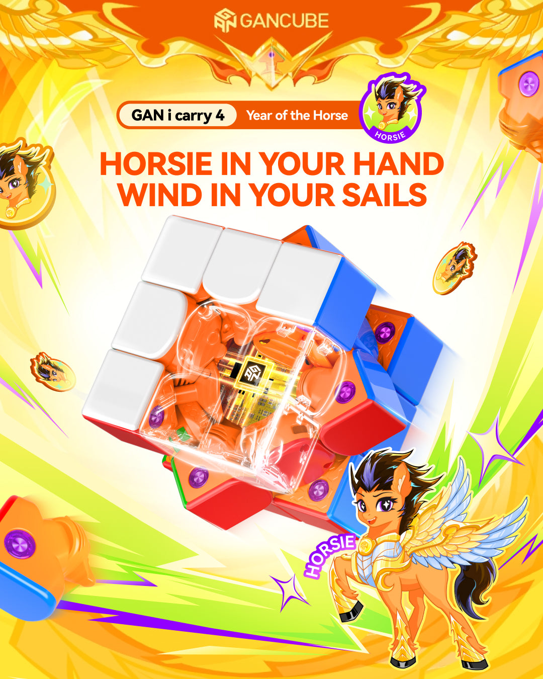 GAN356 i Carry 4 3x3 (Frosted, 2026 Year of the Horse Edition)