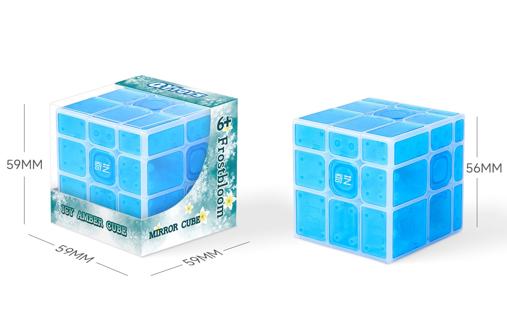 QiYi 3x3 Mirror Blocks (Tiled - Icy Amber) - Transparent
