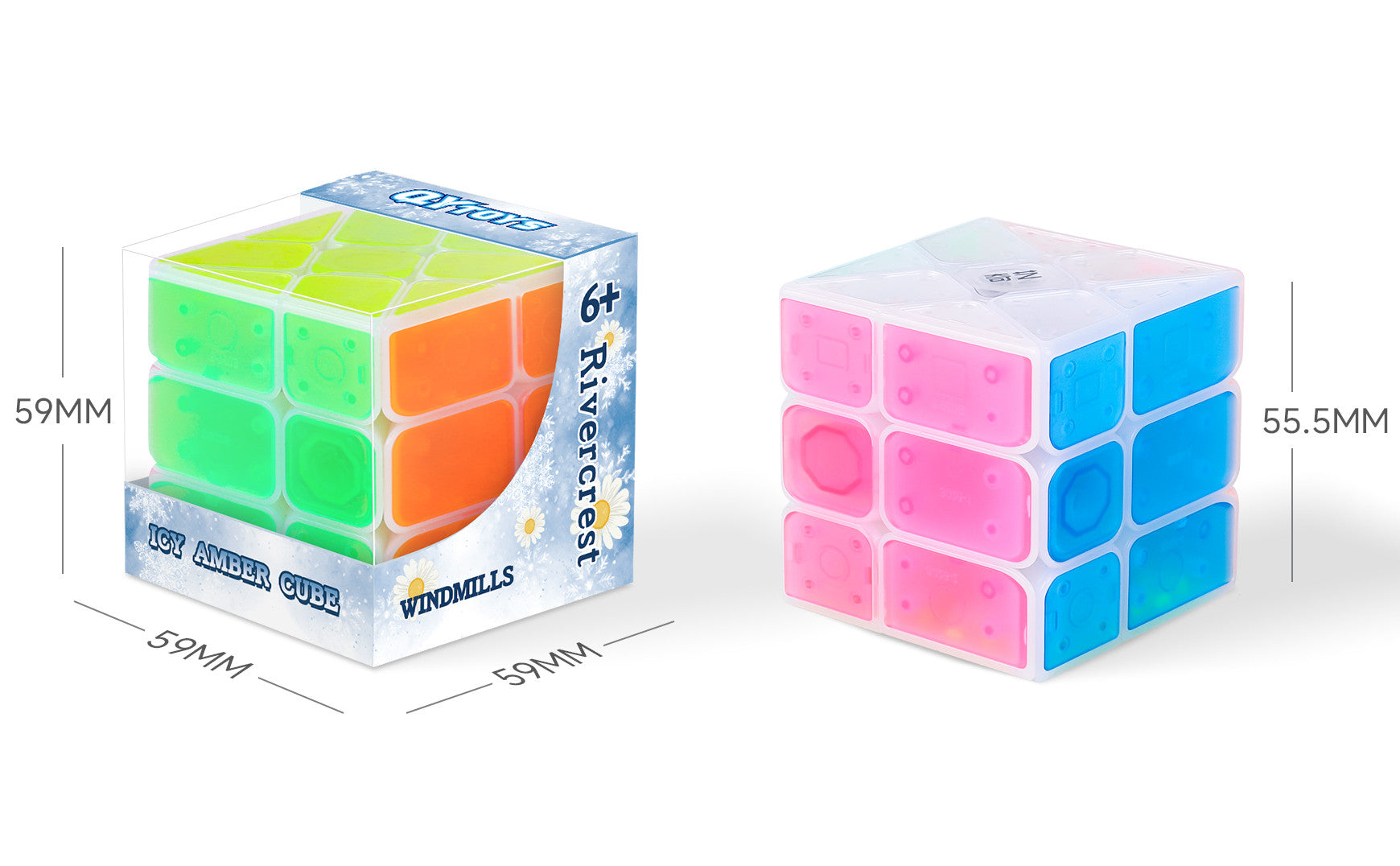 QiYi Windmill Cube (Tiled - Icy Amber) - Transparent