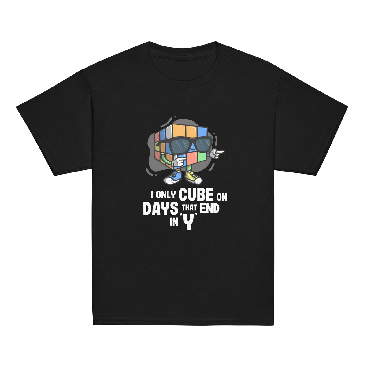 ENFOLD　CUBE SHIRT youth-classic-tee-black-front-
