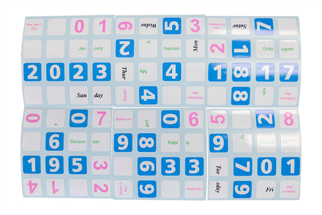 4x4 Calendar Cube Stickers V3