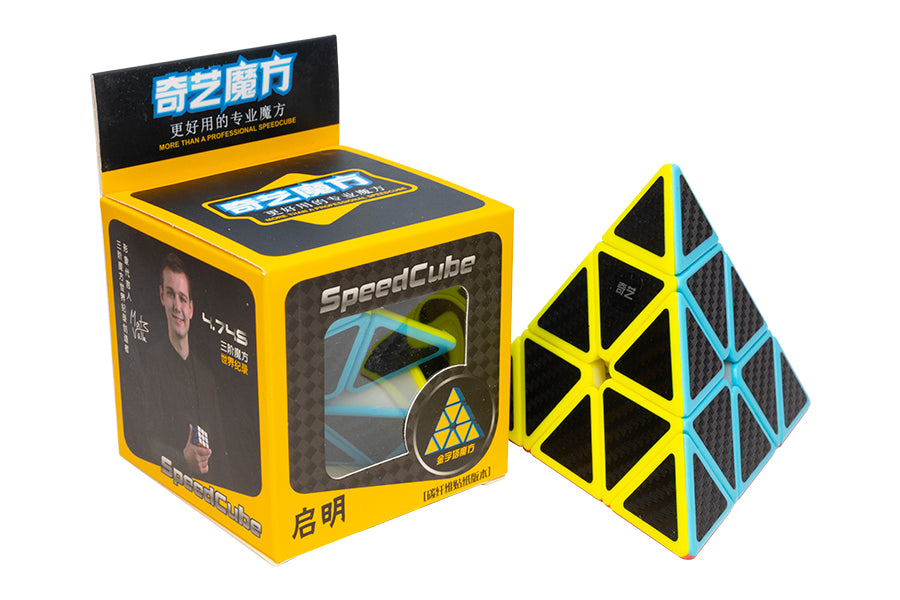 QiYi Carbon Fiber Pyraminx - Phantom (Stickerless Bright)