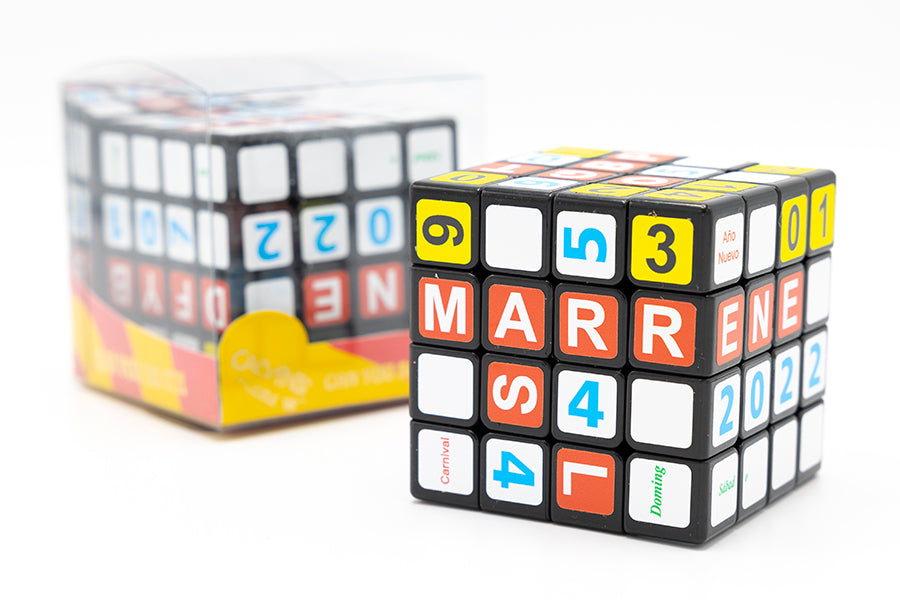 Spanish Calendar Cube 4x4 - Black