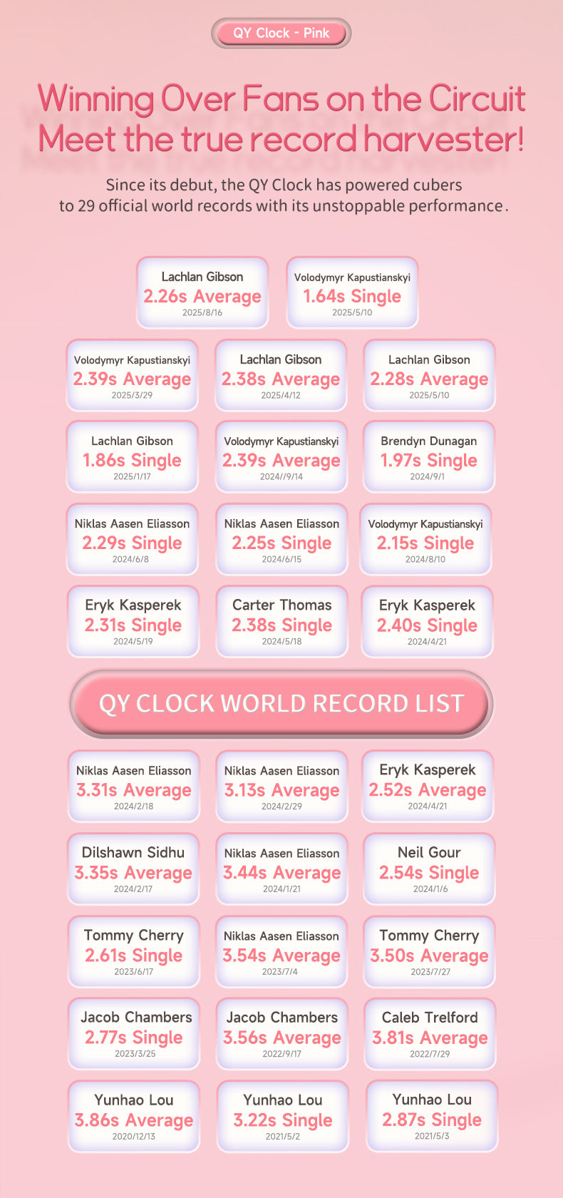 QiYi Magnetic Clock (Pink)