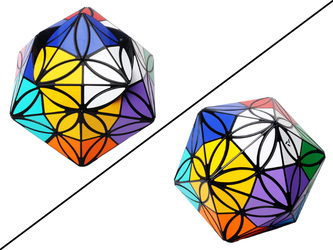 AJ Clover Icosahedron (12-Color) - Black