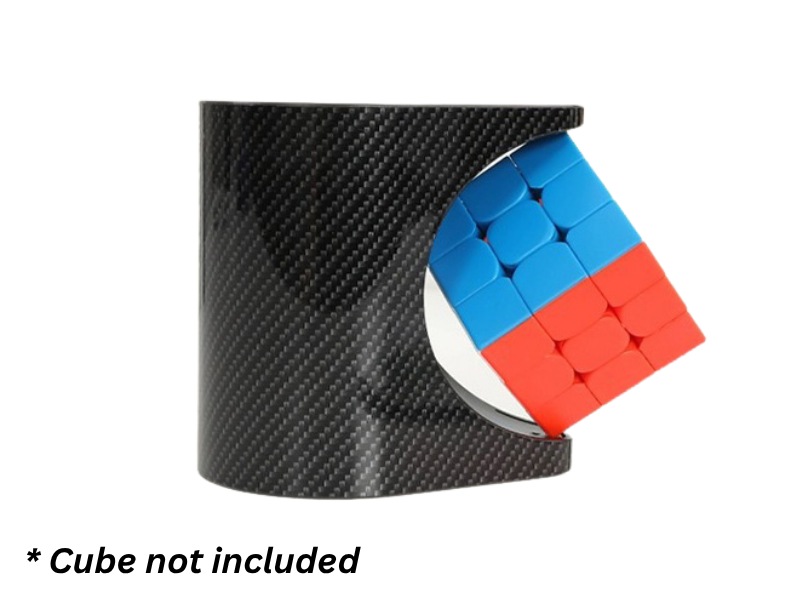 Pen Holder Cube Stand (Carbon Fiber Stickers) - Black