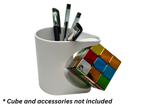 Pen Holder Cube Stand - White