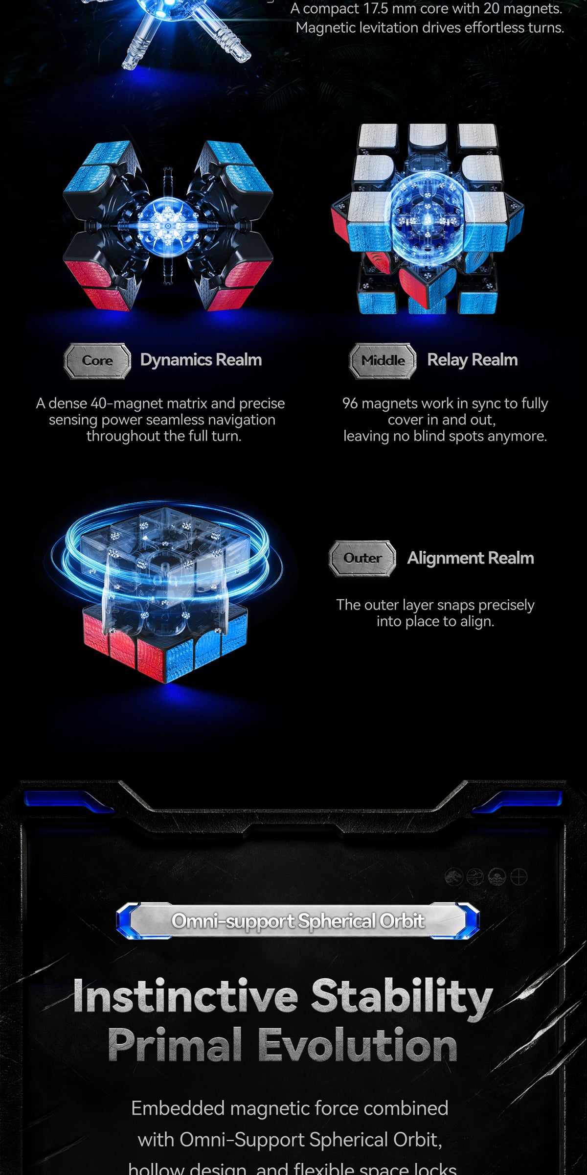 GAN17 MagDrive 3x3 (Jurassic World Edition, Egg Case)