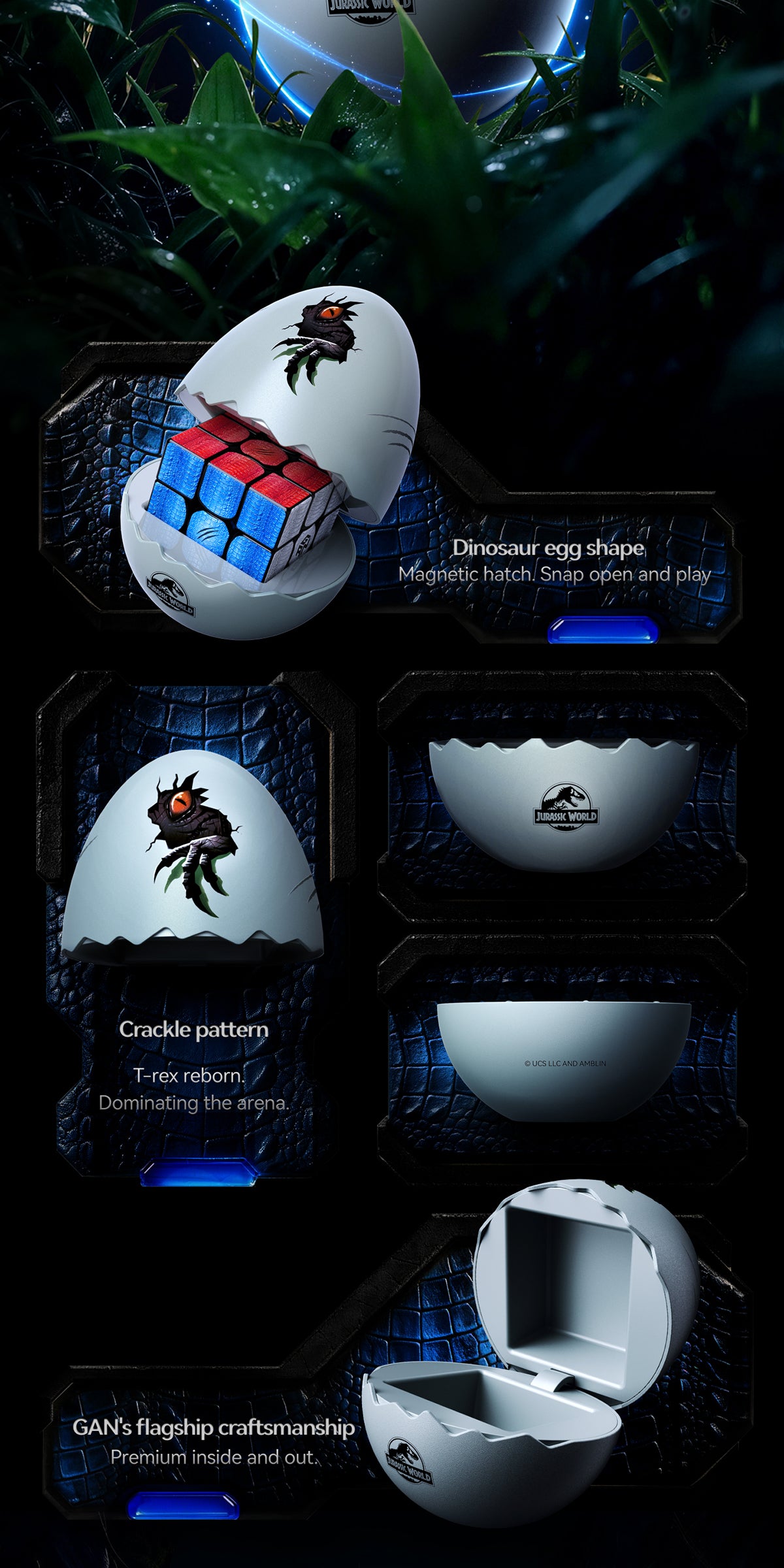 GAN17 MagDrive 3x3 (Jurassic World Edition, Egg Case)