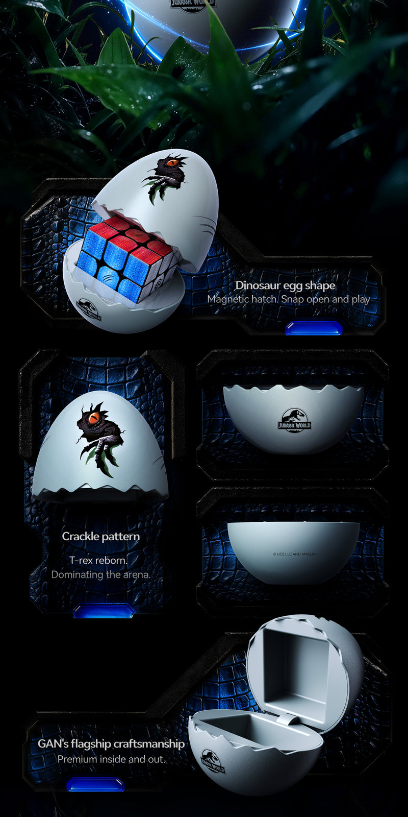 GAN17 MagDrive 3x3 (Jurassic World Edition, Egg Case)