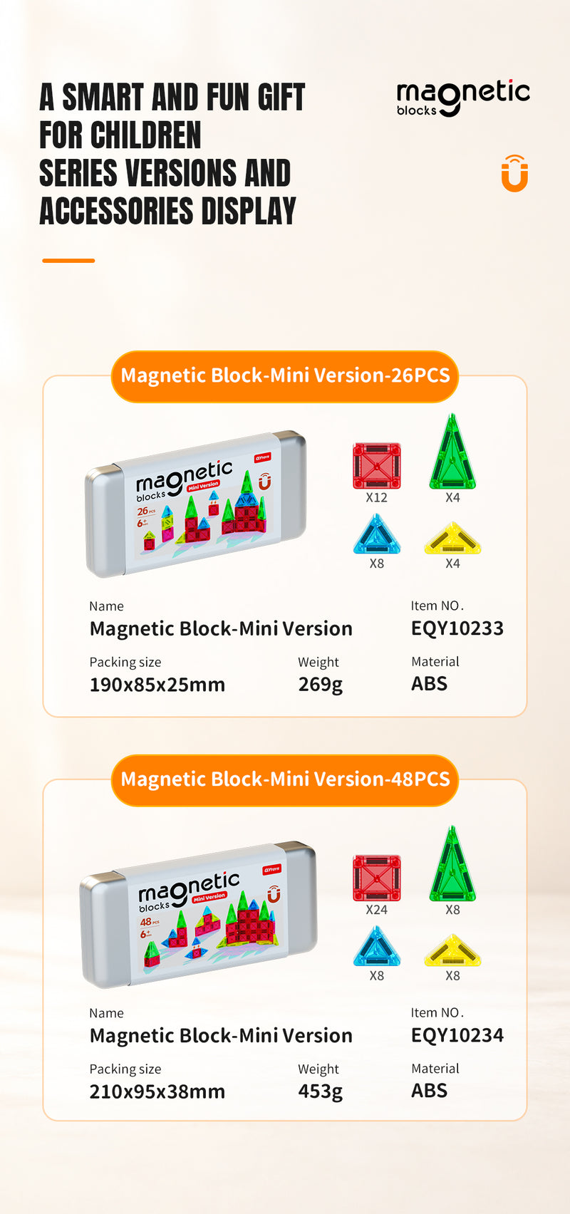 QiYi Mini Magnetic Blocks (Set of 48)