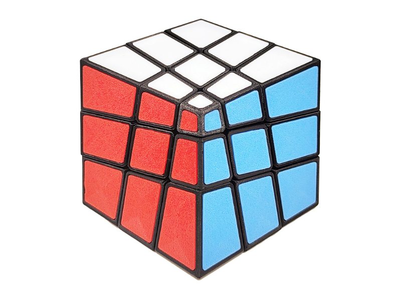ZePuzzles Squished 3x3 with 6-Color Tiles - Black