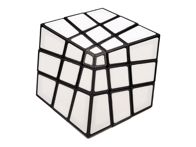 ZePuzzles Squished 3x3 with 6-Color Tiles - Black (White)