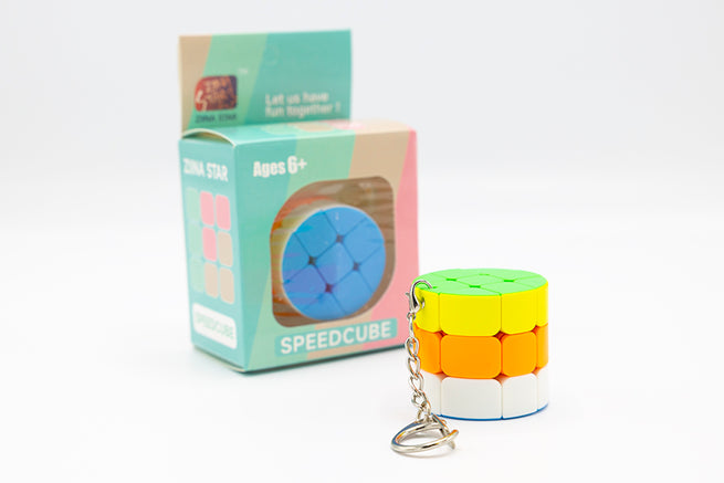Ziina 3x3 Cylinder Keychain Cube - Stickerless (Bright)