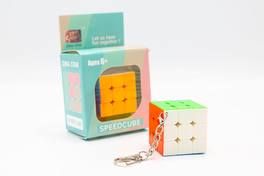 Ziina 3x3 Keychain Cube - Stickerless (Bright)