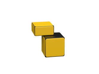 Ziina Mirror 1x1x2 - Black (Yellow)