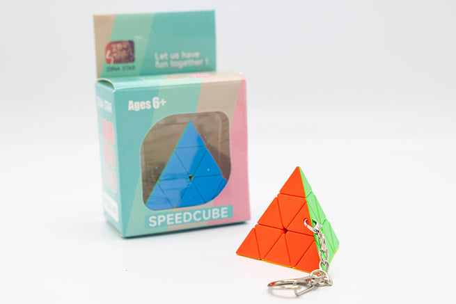 Ziina Pyraminx Keychain Cube - Stickerless (Bright)