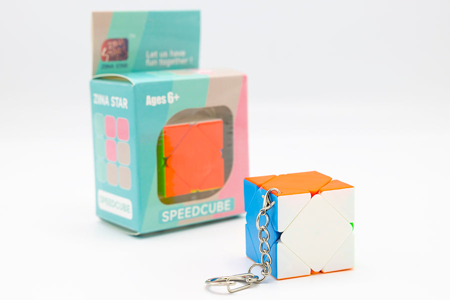 Ziina Skewb Keychain Cube - Stickerless (Bright)