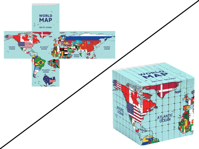 Ziina World Map 8x8 (Flags)