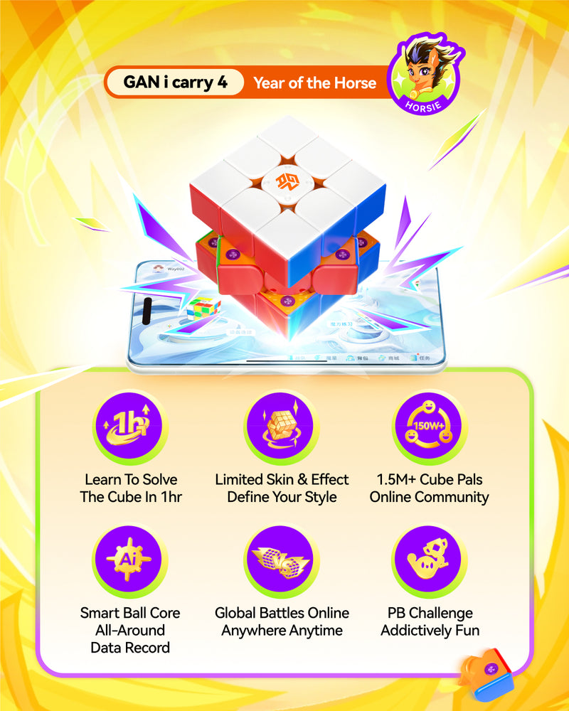 GAN356 i Carry 4 3x3 (Frosted, 2026 Year of the Horse Edition)