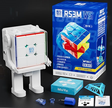 MoYu RS3 M V5 3x3 (Ball Core UV + Robot Cube Stand) - Stickerless (Bright)
