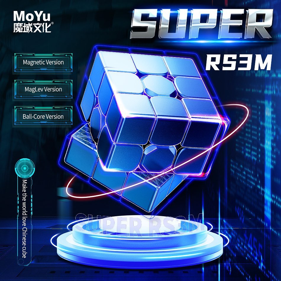 MoYu Super RS3 M 2022 3x3 Ball-Core (Magnetic Core + MagLev) - Stickerless (Bright)