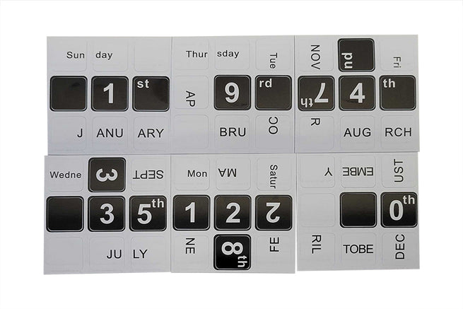 3x3 Calendar Cube Stickers V2 - White