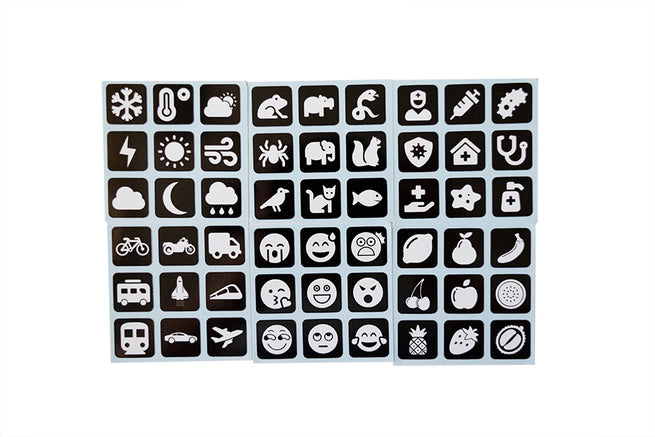 3x3 Icon Stickers - Black