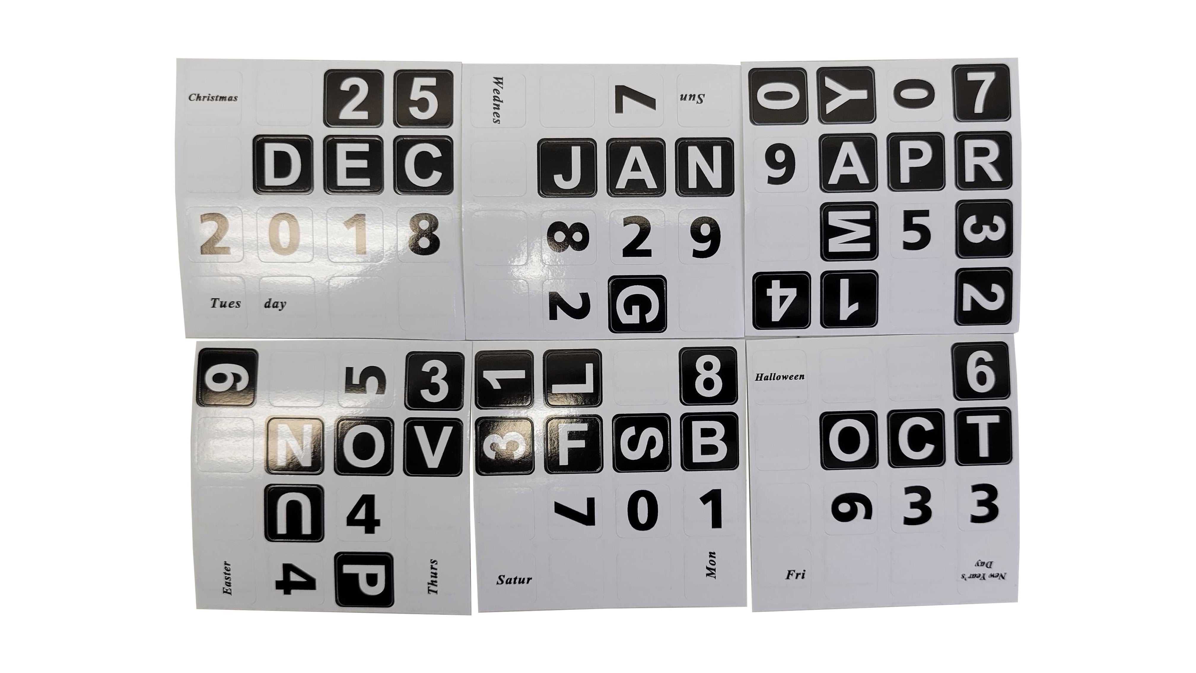 4x4 Calendar Stickers – TheCubicle