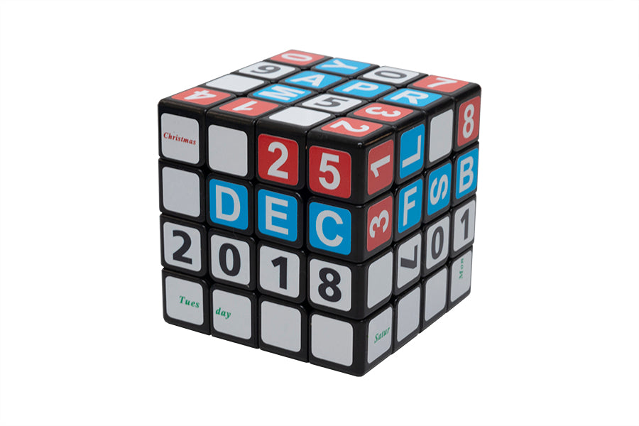 English Calendar Cube 4x4 - Black