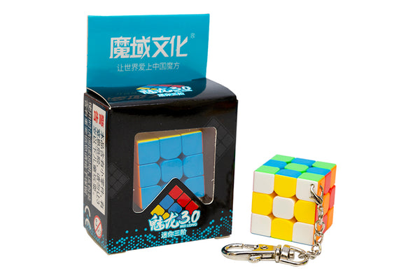 MFJS MeiLong Mini 3x3 Keychain Cube (3.0cm) - Stickerless (Bright)