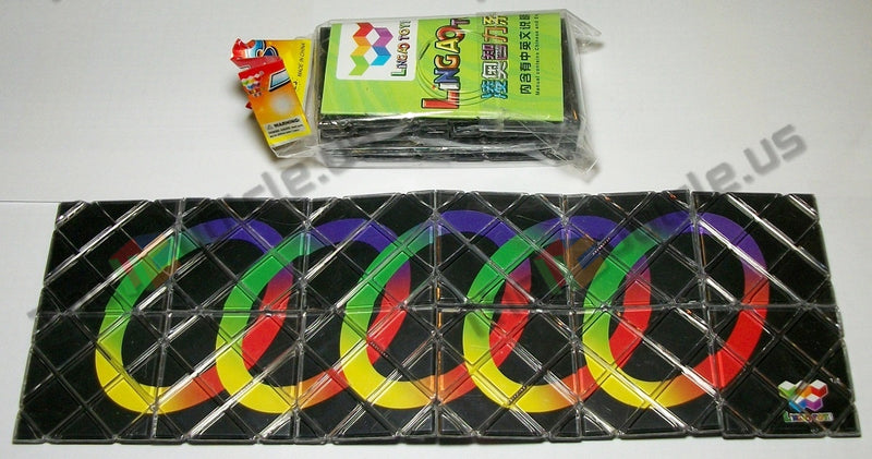 LingAo 8 Paneles 3 Anillos Magic Puzzle plegable Cube Twisty Black LingAo 8 Paneles 3 Anillos Magic Puzzle plegable Cube Twisty Black
